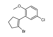 2-(2-bromocyclopenten-1-yl)-4-chloro-1-methoxybenzene Structure