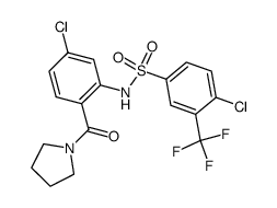 4-chloro-3-trifluoromethyl-N-[5-chloro-2-(pyrrolidine-1-carbonyl)-phenyl]benzenesulfonamide Structure