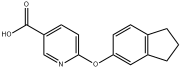 6-(2,3-dihydro-1H-inden-5-yloxy)nicotinic acid structure