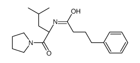 N-[(2S)-4-methyl-1-oxo-1-pyrrolidin-1-ylpentan-2-yl]-4-phenylbutanamide结构式