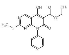 Ethyl 5-hydroxy-2-(methylthio)-7-oxo-8-phenyl-7,8-dihydropyrido[2,3-d]pyrimidine-6-carboxylate Structure