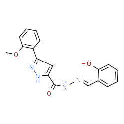 N'-[(E)-(2-hydroxyphenyl)methylidene]-3-(2-methoxyphenyl)-1H-pyrazole-5-carbohydrazide结构式