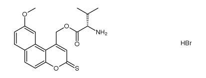 L-valine (9-methoxy-3-thioxo-3H-benzo[f]benzopyran-1-yl)methyl ester hydrobromide Structure