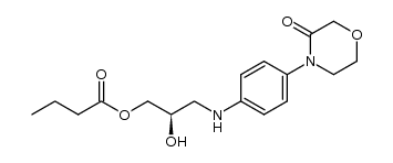 2(R)-butyric acid-2-hydroxy-3-[4-(3-oxo-morpholin-4-yl)phenylamino]propyl ester Structure