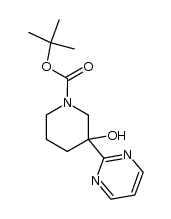 N-butoxycarbonyl-3-hydroxy-3-(2-pyrimidinyl)piperidine结构式