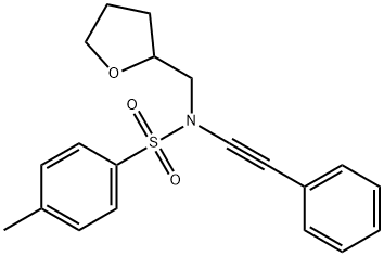 4-甲基-N-(苯基乙炔基)-N-((四氢呋喃-2-基)甲基)苯磺酰胺结构式