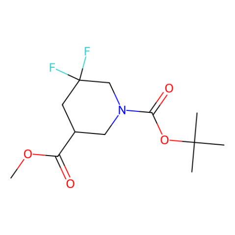 1-tert-butyl 3-methyl (3R)-5,5-difluoropiperidine-1,3-dicarboxylate Structure