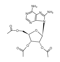 2',3',5'-tri-O-acetyl-8-aminoadenosine Structure