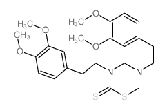 2H-1,3,5-Thiadiazine-2-thione,3,5-bis[2-(3,4-dimethoxyphenyl)ethyl]tetrahydro- Structure