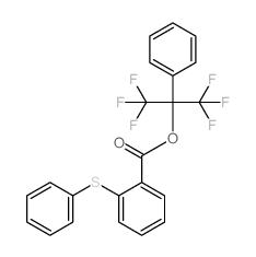 Benzoic acid,2-(phenylthio)-, 2,2,2-trifluoro-1-phenyl-1-(trifluoromethyl)ethyl ester Structure