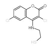 3,6-dichloro-4-(2-sulfanylethylamino)chromen-2-one Structure