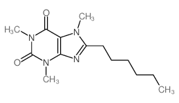 8-hexyl-1,3,7-trimethyl-purine-2,6-dione结构式