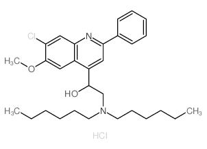 1-(7-chloro-6-methoxy-2-phenyl-quinolin-4-yl)-2-(dihexylamino)ethanol结构式