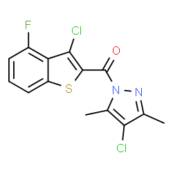 1H-Pyrazole,4-chloro-1-[(3-chloro-4-fluorobenzo[b]thien-2-yl)carbonyl]-3,5-dimethyl-(9CI) structure