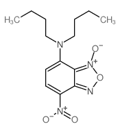 N,N-dibutyl-5-nitro-9-oxido-8-oxa-7-aza-9-azoniabicyclo[4.3.0]nona-2,4,6,9-tetraen-2-amine structure