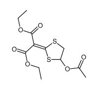 diethyl 2-(4-acetyloxy-1,3-dithiolan-2-ylidene)propanedioate结构式