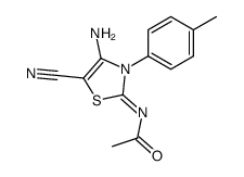 2-acetylimino-4-amino-3-p-tolyl-2,3-dihydro-thiazole-5-carbonitrile Structure