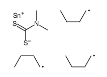 tributyl[(dimethylthiocarbamoyl)thio]stannane structure