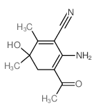 5-acetyl-6-amino-3-hydroxy-2,3-dimethyl-cyclohexa-1,5-diene-1-carbonitrile structure