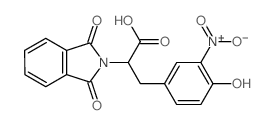 2-ISOINDOLINEACETIC ACID, 1,3-DIOXO-alpha-(4-HYDROXY-3-NITROBENZYL)-结构式