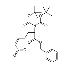 Benzyl (2R,5E)-2-(bis{[(2-methyl-2-propanyl)oxy]carbonyl}amino)-6 -nitro-5-hexenoate Structure