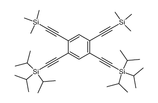 2,4-bis[(triisopropylsilyl)ethynyl]-1,5-bis[(trimethylsilyl)ethynyl]benzene结构式