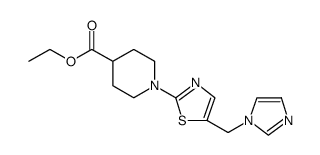 4-Piperidinecarboxylic acid, 1-[5-(1H-imidazol-1-ylmethyl)-2-thiazolyl]-, ethyl ester结构式