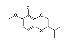 8-chloro-2,3-dihydro-3-isopropyl-7-methoxy-1,4-benzoxathiin结构式