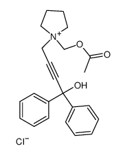 1-(acetoxymethyl)-1-(4-hydroxy-4,4-diphenylbut-2-yn-1-yl)pyrrolidin-1-ium chloride Structure