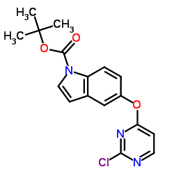 2-Methyl-2-propanyl 5-[(2-chloro-4-pyrimidinyl)oxy]-1H-indole-1-carboxylate结构式