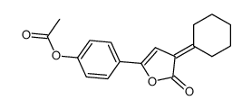 4-(4-cyclohexylidene-5-oxo-4,5-dihydrofuran-2-yl)phenyl acetate结构式