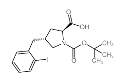 (2S,4R)-1-(tert-Butoxycarbonyl)-4-(2-iodobenzyl)pyrrolidine-2-carboxylicacid结构式