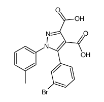 5-(3-bromophenyl)-1-(3-methylphenyl)pyrazole-3,4-dicarboxylic acid Structure