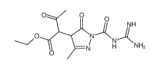 2-(1-carbamimidoylcarbamoyl-3-methyl-5-oxo-4,5-dihydro-1H-pyrazol-4-yl)-acetoacetic acid ethyl ester Structure