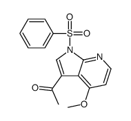 1-[4-Methoxy-1-(phenylsulfonyl)-1H-pyrrolo[2,3-b]pyridin-3-yl]eth anone结构式