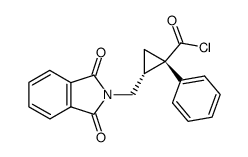 (1S,2R)-2-(1,3-Dioxo-1,3-dihydro-isoindol-2-ylmethyl)-1-phenyl-cyclopropanecarbonyl chloride结构式