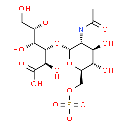 O-((Nalpha)-acetylglucosamine 6-sulfate)-(1-3)-idonic acid结构式