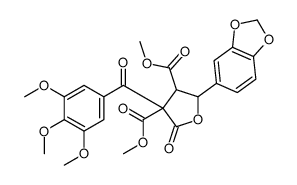 dimethyl 2,3,4,5-tetrahydro-5-(3,4-methylenedioxyphenyl)-2-oxo-3-(3,4,5-trimethoxybenzoyl)-3,4-furandicarboxylate structure