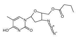 [(2S,3S,5R)-3-azido-5-(5-methyl-2,4-dioxopyrimidin-1-yl)oxolan-2-yl]methyl butanoate Structure