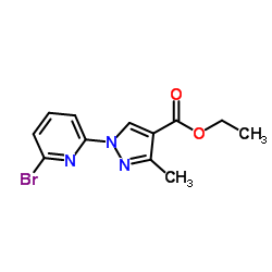 1-(6-溴吡啶-2-基)-5-甲基-1H-吡唑-4-羧酸乙酯结构式