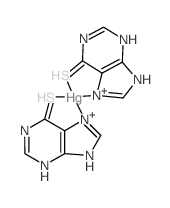 Mercury, bis(1,9-dihydro-6H-purine-6-thionato-N7,S6)-, (T-4)结构式