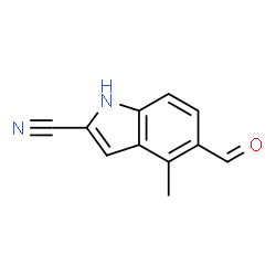 5-醛基-4-甲基吲哚-2-腈结构式
