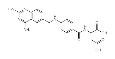 Aspartic acid, N-[p-[[ (2, 4-diamino-6-quinazolinyl)methyl]amino]benzoyl]-, L-(8CI) Structure