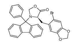 (R)-3-(9-phenylfluoren-9-yl)-4-(((2-bromo-4,5-methylenedioxy)phenyl)methyl)oxazolidin-5-one结构式