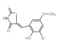 5-[(3-bromo-2-hydroxy-5-methoxyphenyl)methylidene]-2-sulfanylidene-1,3-thiazolidin-4-one structure