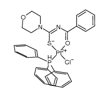 cis-(P,S)-[PtCl(O(CH2)4NCSNCOC6H5)(PPh3)] Structure