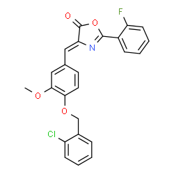 (4Z)-4-{4-[(2-Chlorobenzyl)oxy]-3-methoxybenzylidene}-2-(2-fluorophenyl)-1,3-oxazol-5(4H)-one结构式