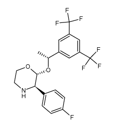 (2R,3R)-2-[(1R)-1-(3,5-bis-trifluoro-methylphenyl)ethoxy]-3-(4-fluorophenyl)morpholine结构式