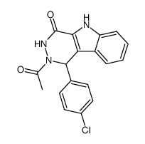 2-acetyl-1-(4-chloro-phenyl)-1,2,3,5-tetrahydro-pyridazino[4,5-b]indol-4-one Structure