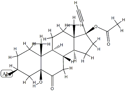 (17R)-17-(Acetyloxy)-3β-fluoro-5-hydroxy-5β-pregn-20-yn-6-one结构式